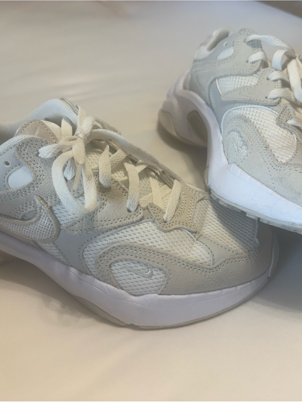 women’s Athletic Sneakers in beige  and White